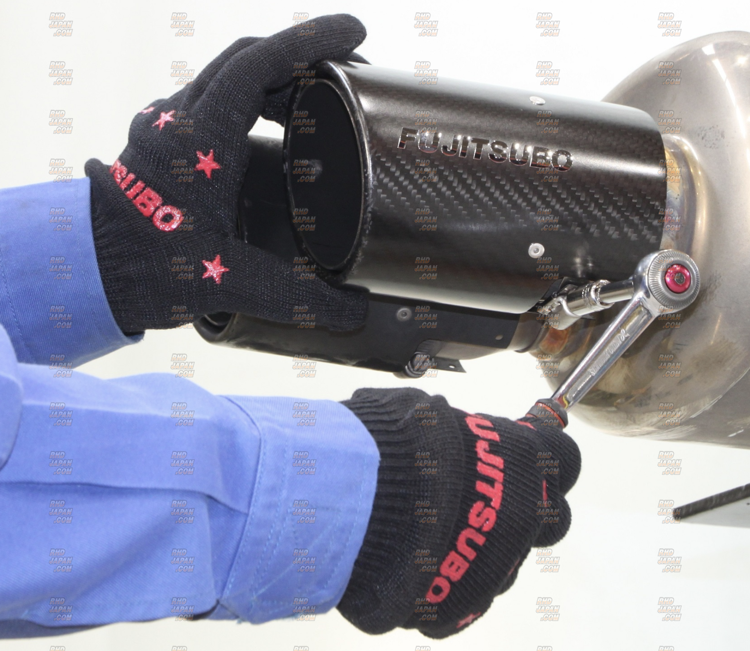 Fujitsubo EXH+ Carbon Finisher Muffler Exhaust - 118mm - RHDJapan